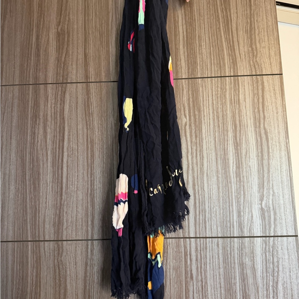 Kate Spade navy scarf with balloon accents